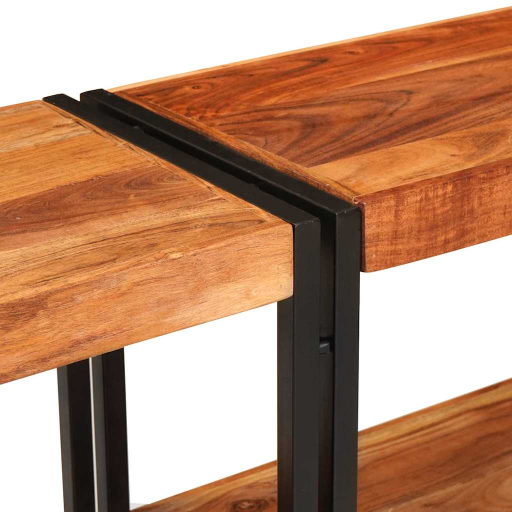 Wandtafel met plank Bruin 160 x 33 x 75 cm Massief Acaciahout is nu te koop bij PeponiXL, paradijselijk wonen!