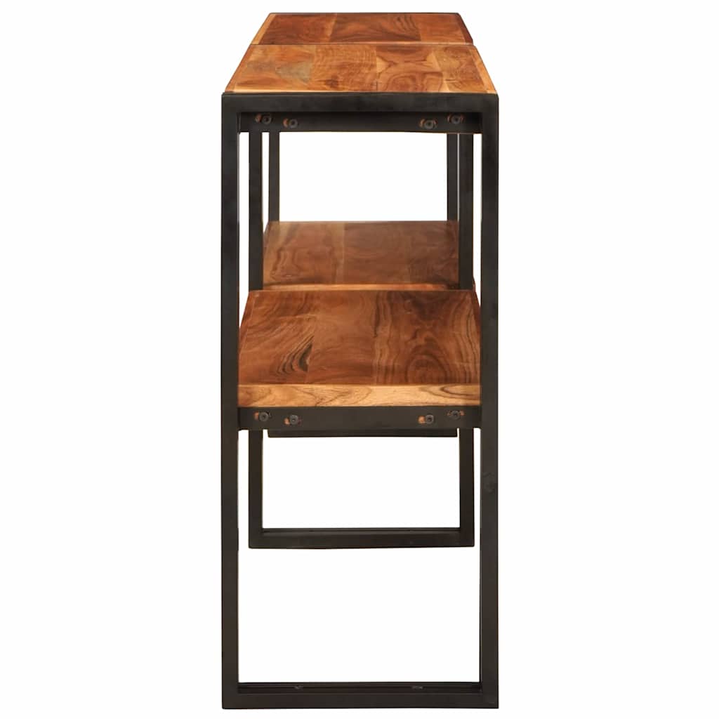 Wandtafel met plank Bruin 160 x 33 x 75 cm Massief Acaciahout is nu te koop bij PeponiXL, paradijselijk wonen!