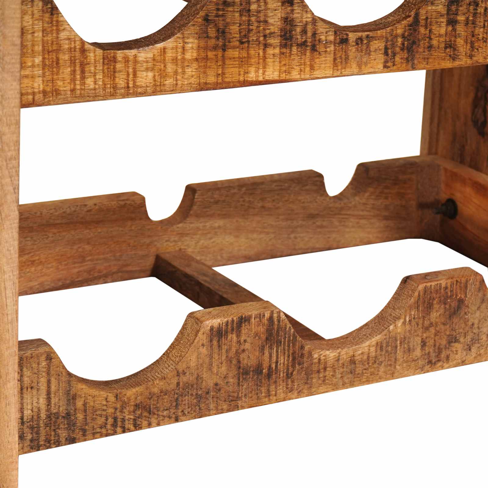 Wijnrek Bruin 100 x 45 x 33 cm Massief Ruw Mango Hout is nu te koop bij PeponiXL, paradijselijk wonen!