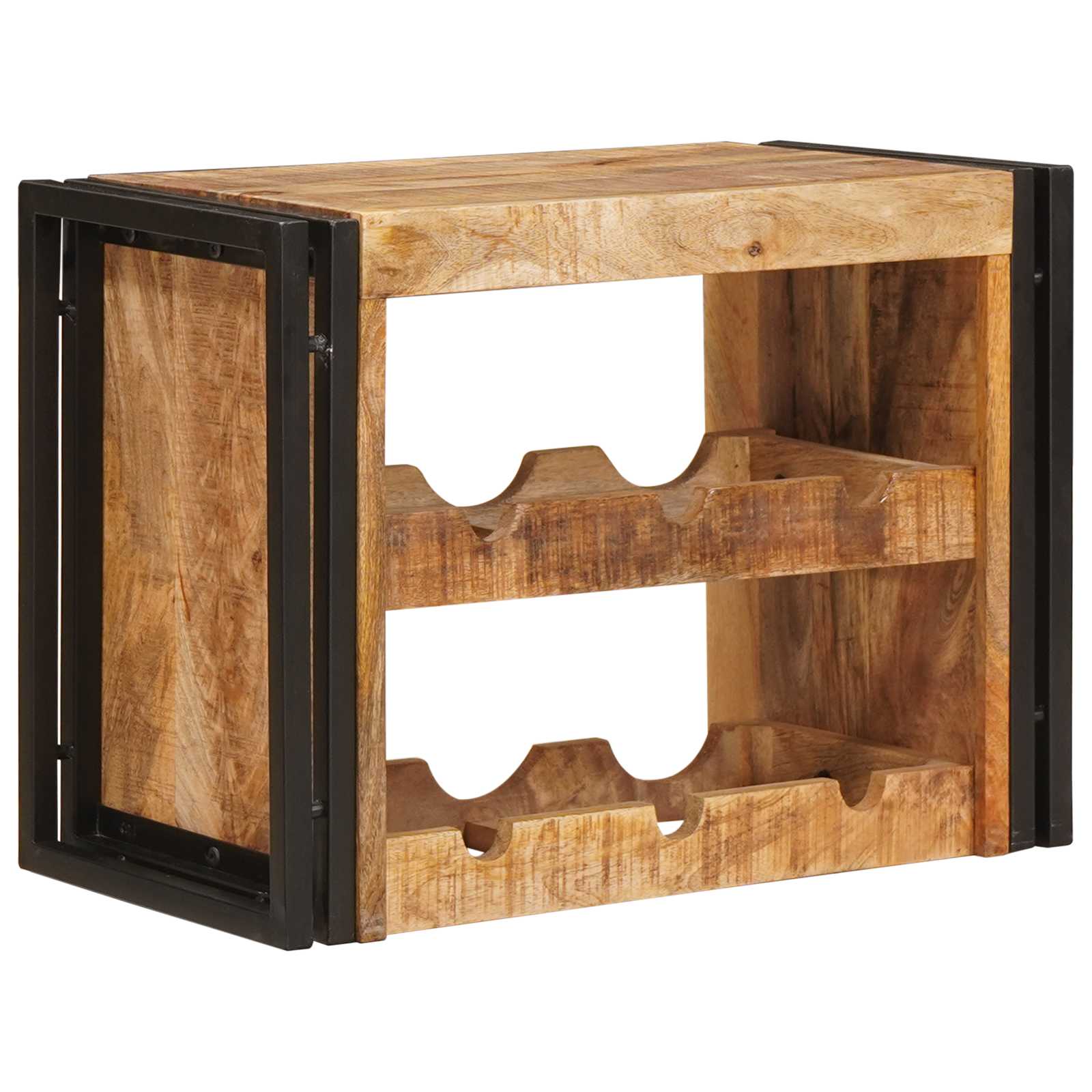 Wijnrek Bruin 100 x 45 x 33 cm Massief Ruw Mango Hout is nu te koop bij PeponiXL, paradijselijk wonen!