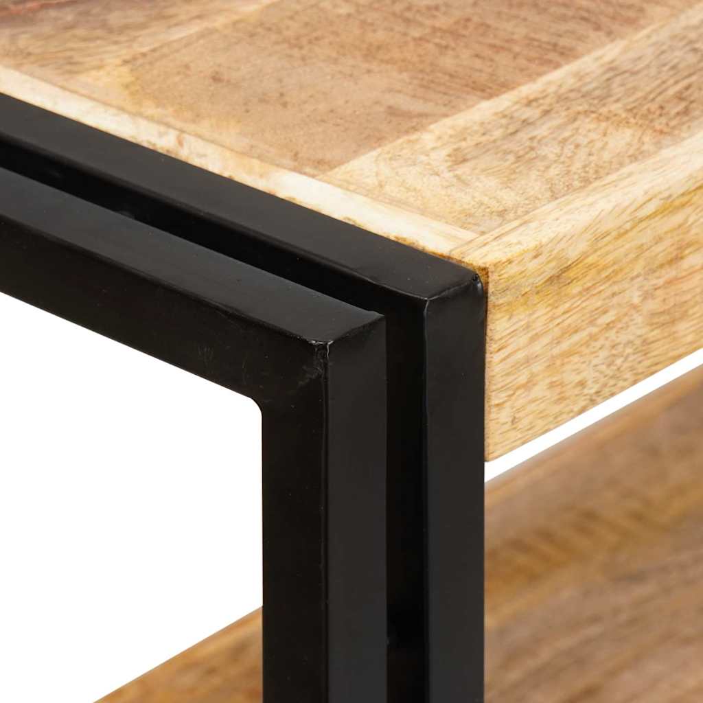 Boekenkast met Deuren Bruin Massief Ruw Mangohout en Metaal is nu te koop bij PeponiXL, paradijselijk wonen!