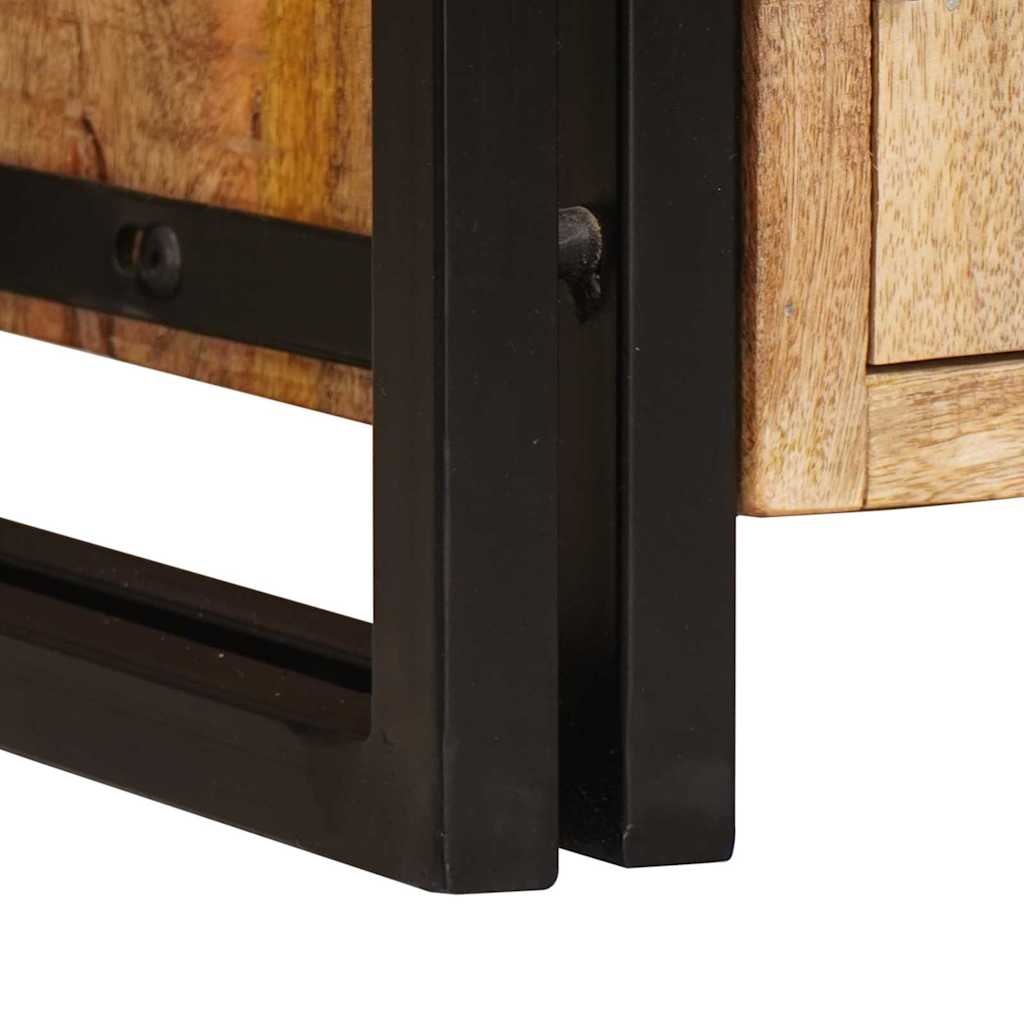 Boekenkast met Deuren Bruin Massief Ruw Mangohout en Metaal is nu te koop bij PeponiXL, paradijselijk wonen!