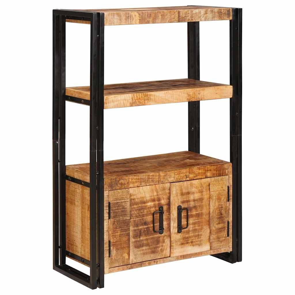 Boekenkast met Deuren Bruin Massief Ruw Mangohout en Metaal is nu te koop bij PeponiXL, paradijselijk wonen!