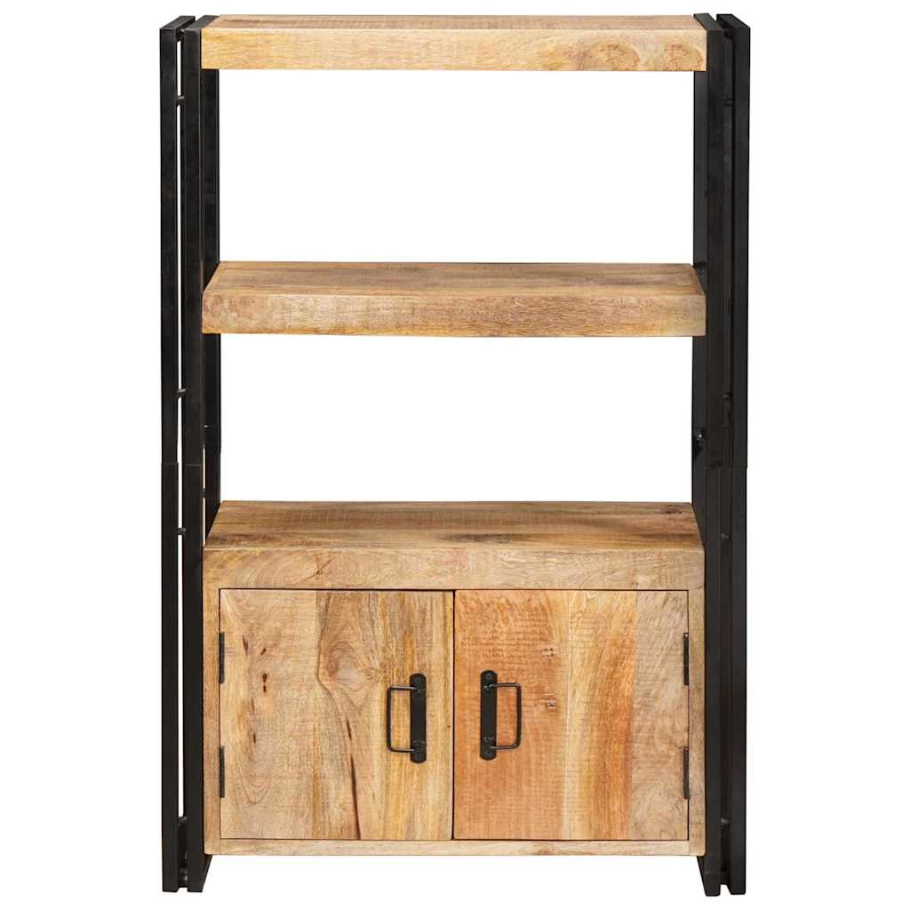 Boekenkast met Deuren Bruin Massief Ruw Mangohout en Metaal is nu te koop bij PeponiXL, paradijselijk wonen!