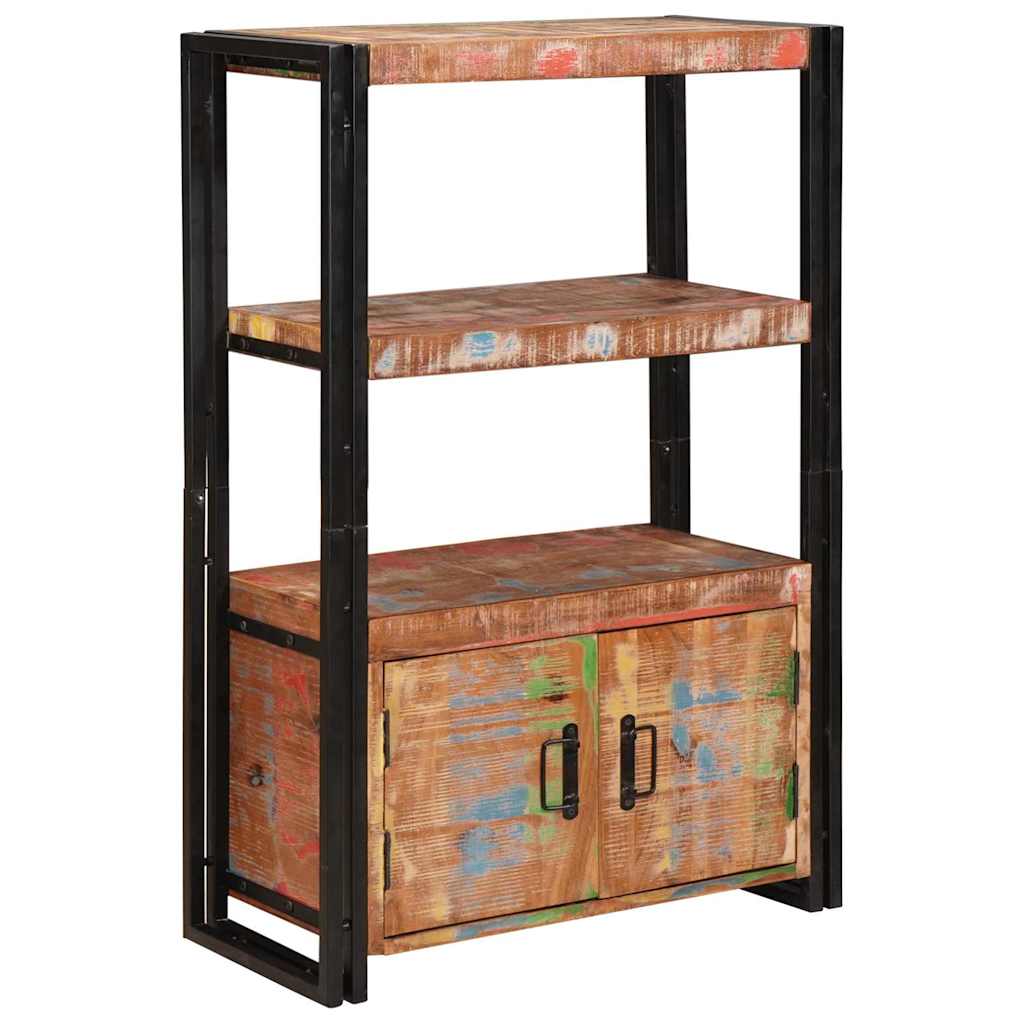 Boekenkast met Deuren Bruin Massief Gerecycled Hout en Metaal is nu te koop bij PeponiXL, paradijselijk wonen!