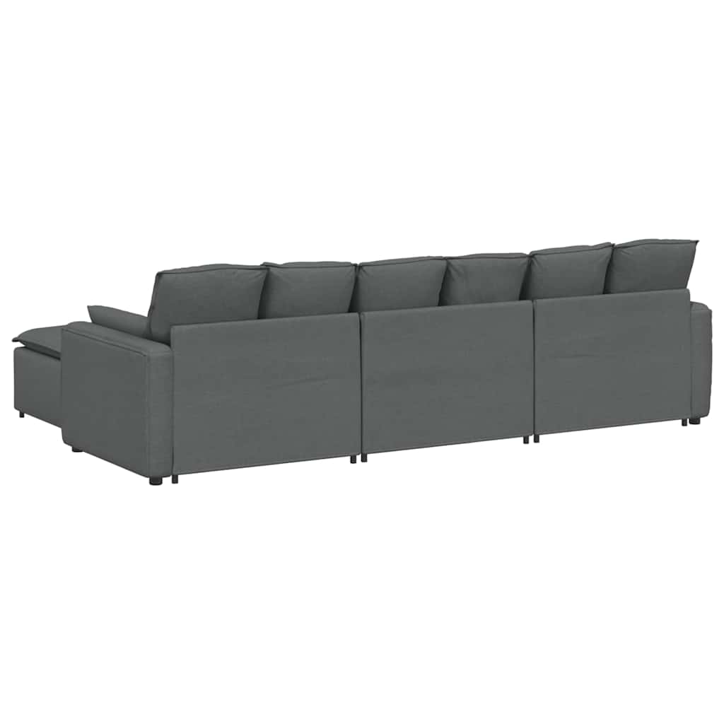 Modulaire bank met voetenbank en kussens donkergrijs is nu te koop bij PeponiXL, paradijselijk wonen!