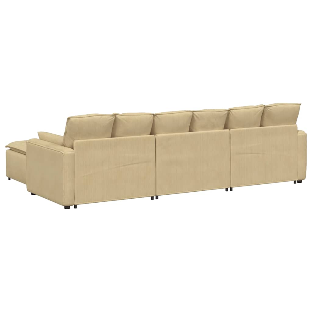 Modulaire bank met voetenbank en kussens grijsgroen is nu te koop bij PeponiXL, paradijselijk wonen!