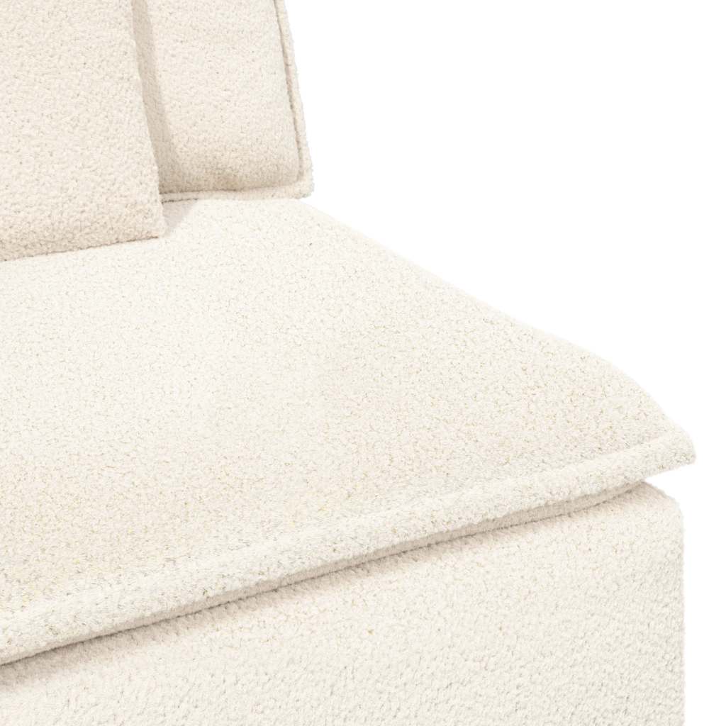 Modulaire bank met voetenbank en kussens crèmekleurig