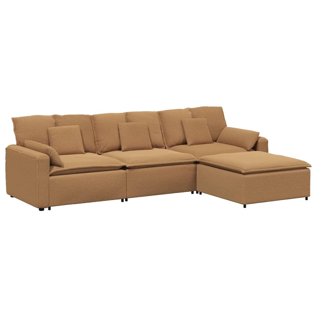Modulaire bank met voetenbank en kussens beige is nu te koop bij PeponiXL, paradijselijk wonen!