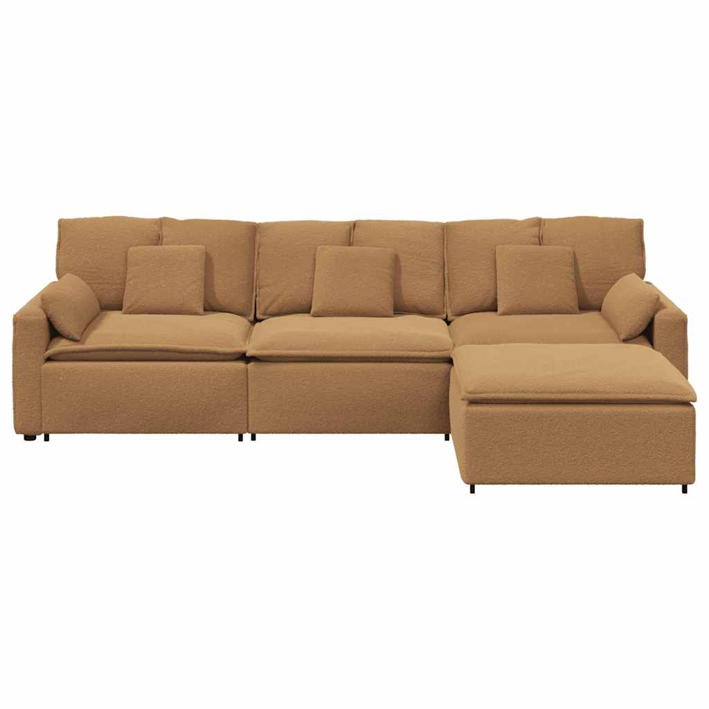 Modulaire bank met voetenbank en kussens beige is nu te koop bij PeponiXL, paradijselijk wonen!
