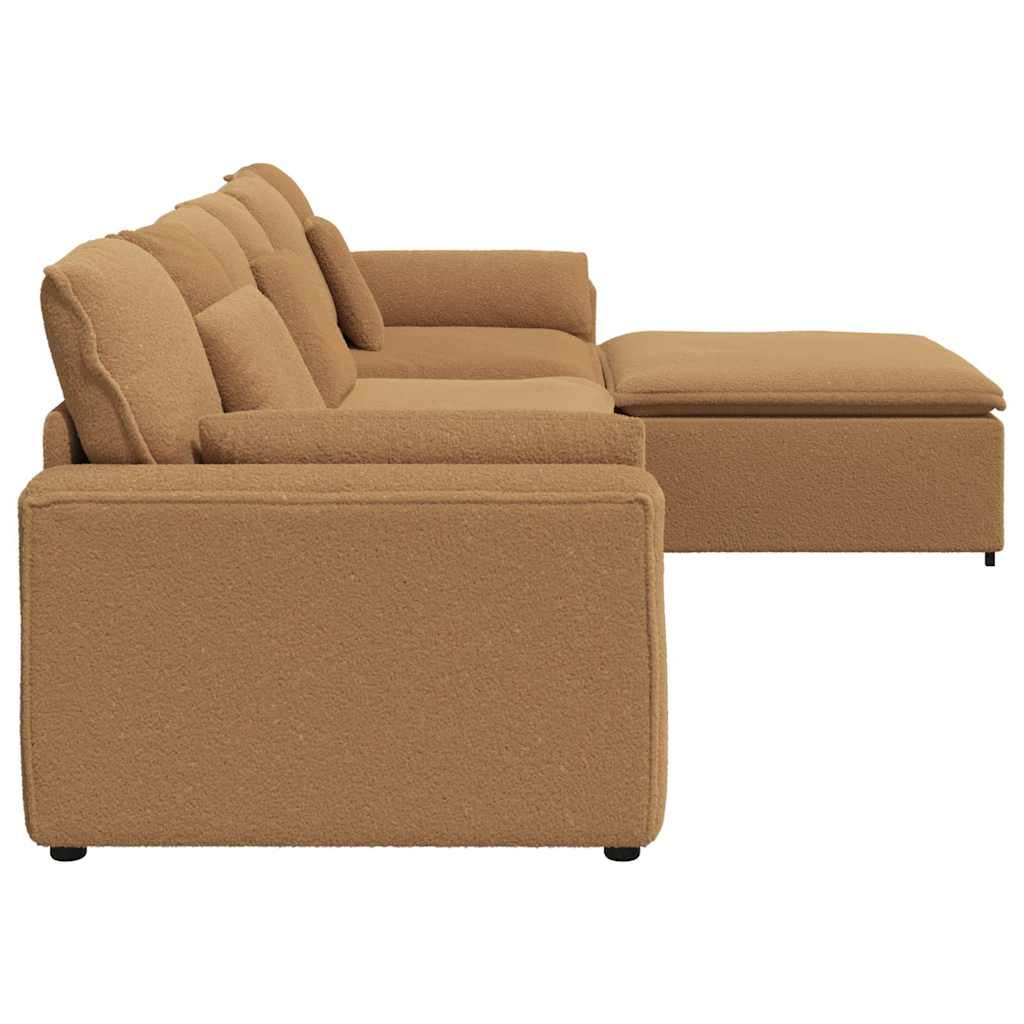 Modulaire bank met voetenbank en kussens beige is nu te koop bij PeponiXL, paradijselijk wonen!
