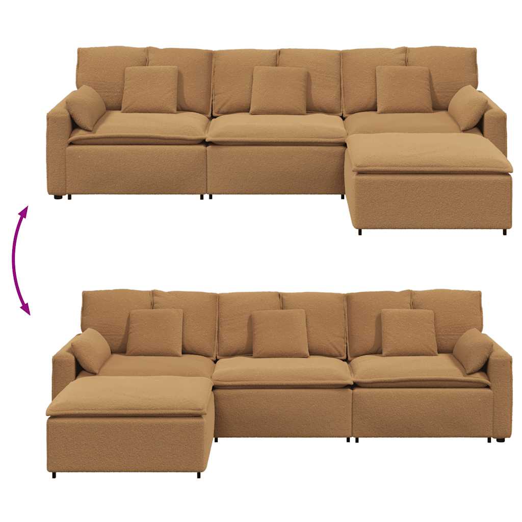 Modulaire bank met voetenbank en kussens beige is nu te koop bij PeponiXL, paradijselijk wonen!