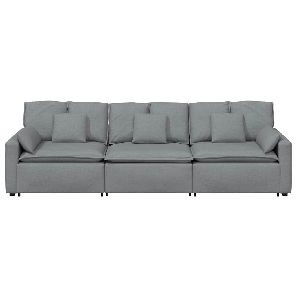 Modulaire bank met kussens lichtgrijs is nu te koop bij PeponiXL, paradijselijk wonen!