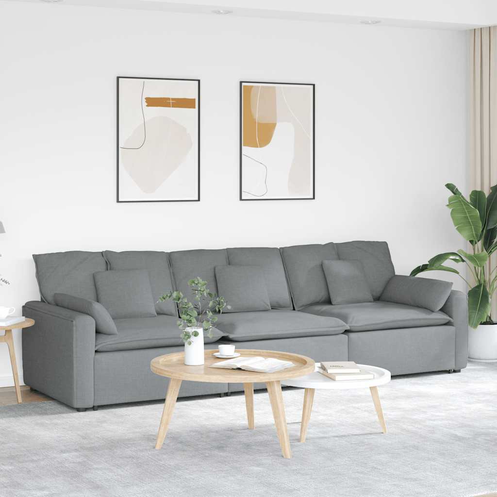 Modulaire bank met kussens lichtgrijs is nu te koop bij PeponiXL, paradijselijk wonen!
