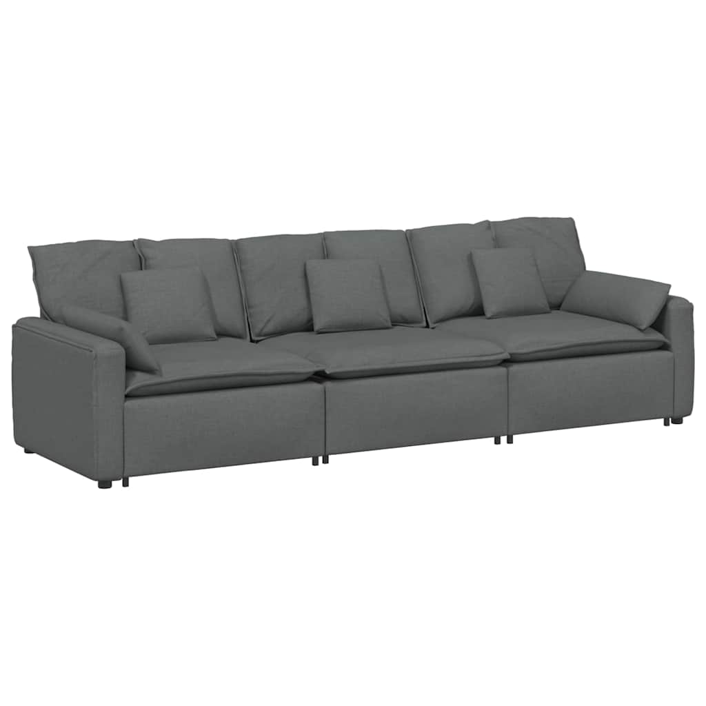 Modulaire bank met kussens donkergrijs is nu te koop bij PeponiXL, paradijselijk wonen!