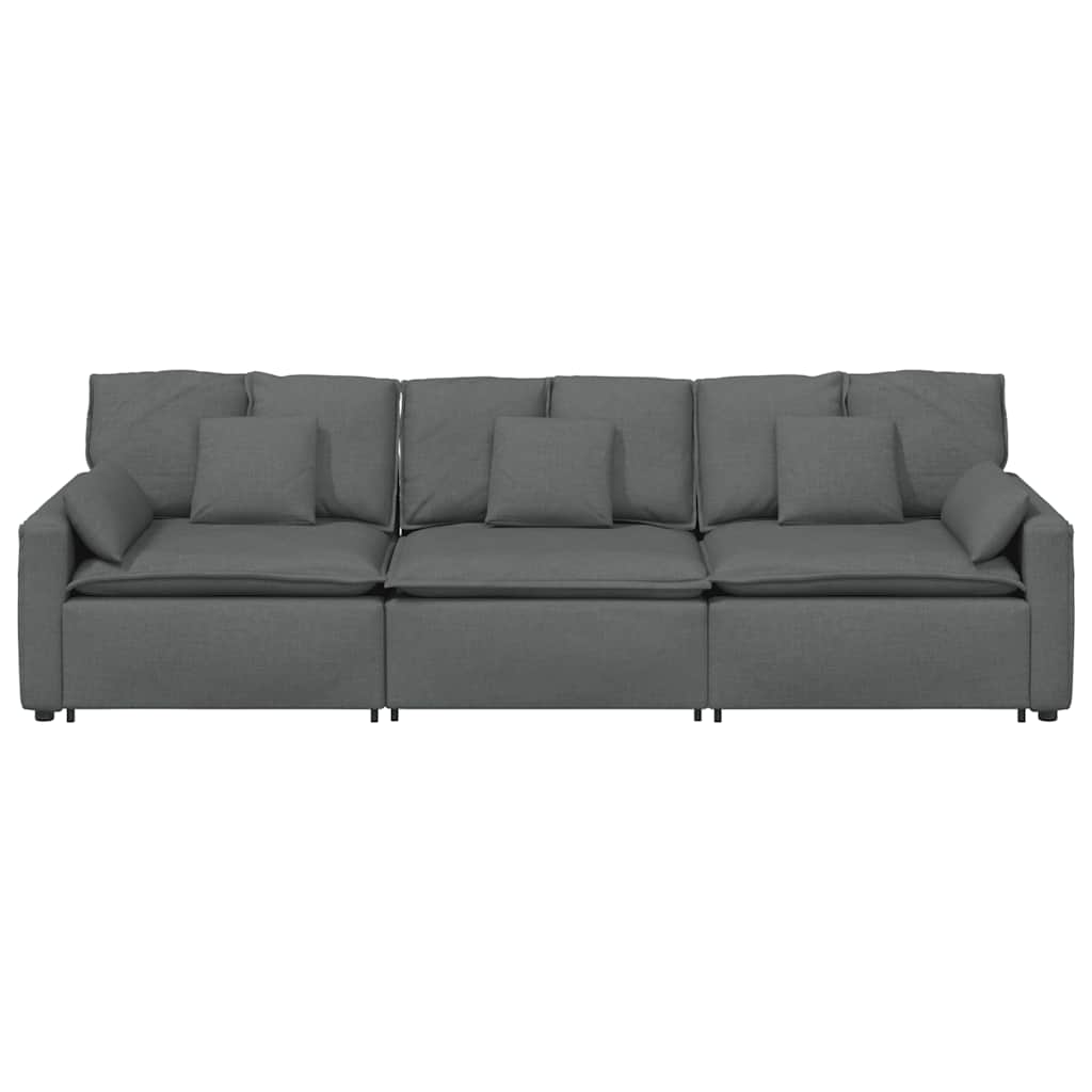 Modulaire bank met kussens donkergrijs is nu te koop bij PeponiXL, paradijselijk wonen!