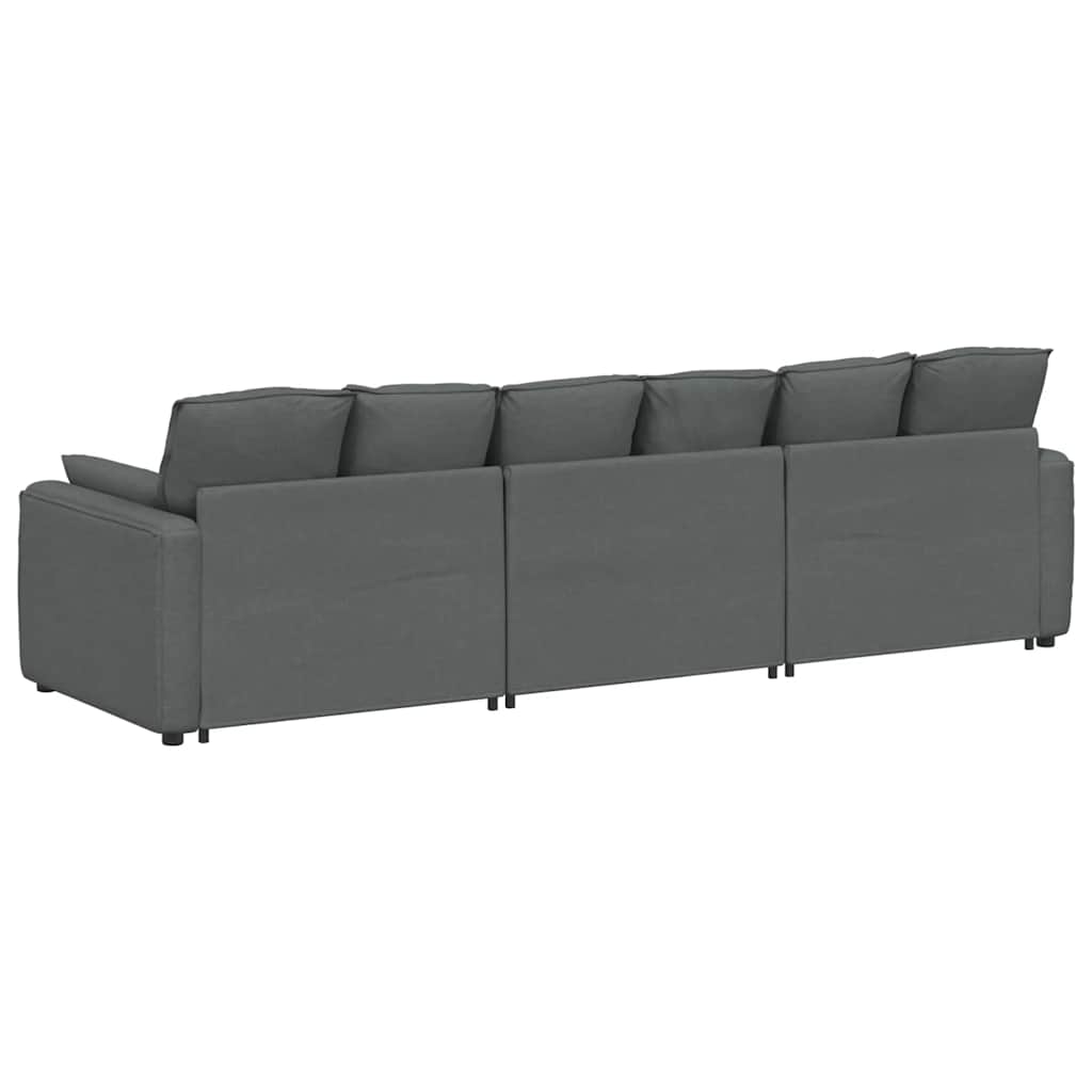Modulaire bank met kussens donkergrijs is nu te koop bij PeponiXL, paradijselijk wonen!