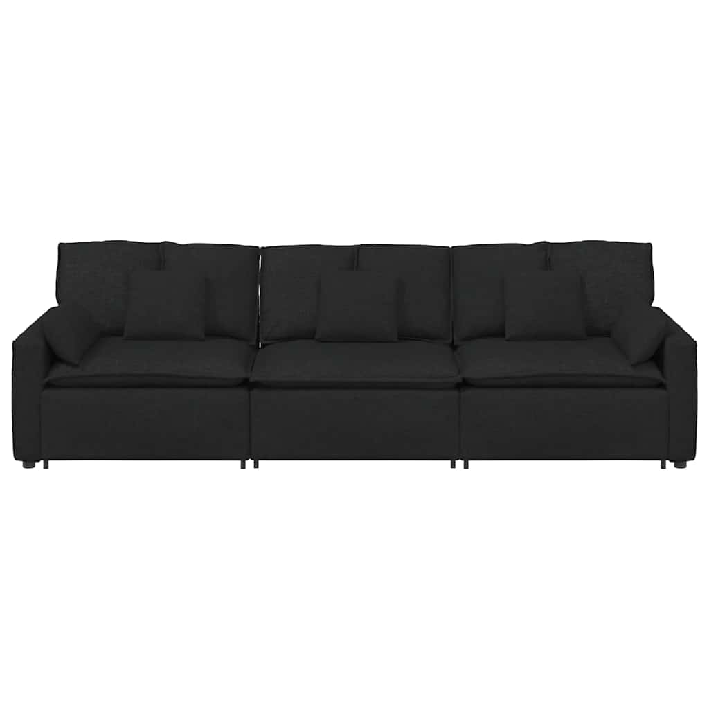 Modulaire bank met kussens zwart is nu te koop bij PeponiXL, paradijselijk wonen!