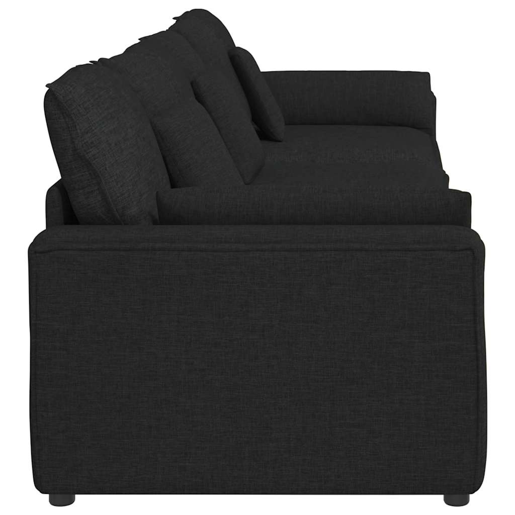Modulaire bank met kussens zwart is nu te koop bij PeponiXL, paradijselijk wonen!