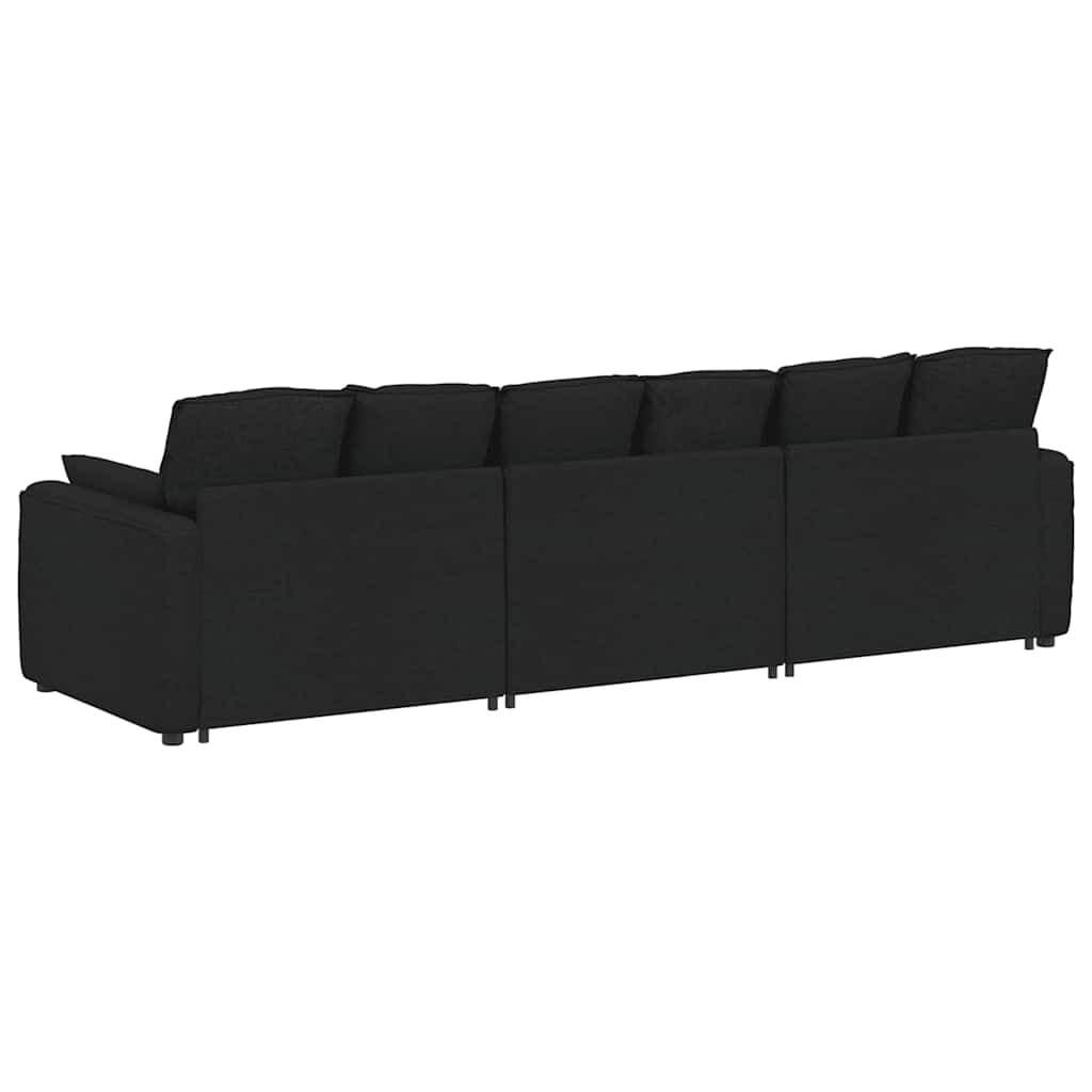 Modulaire bank met kussens zwart is nu te koop bij PeponiXL, paradijselijk wonen!