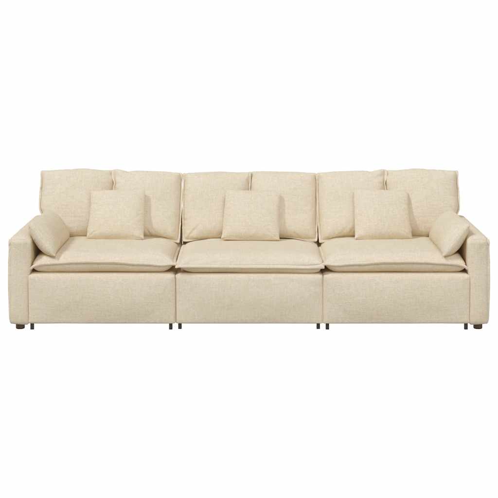 Modulaire bank met kussens crèmekleurig is nu te koop bij PeponiXL, paradijselijk wonen!