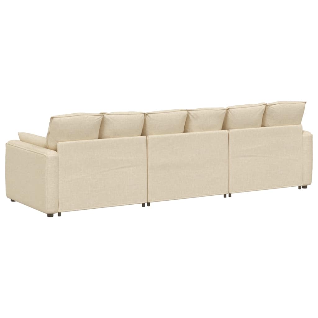 Modulaire bank met kussens crèmekleurig is nu te koop bij PeponiXL, paradijselijk wonen!
