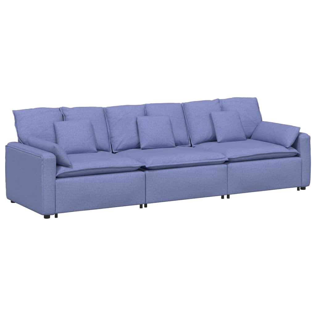 Modulaire bank met kussens jeansblauw