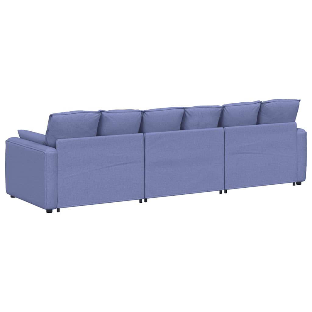 Modulaire bank met kussens jeansblauw