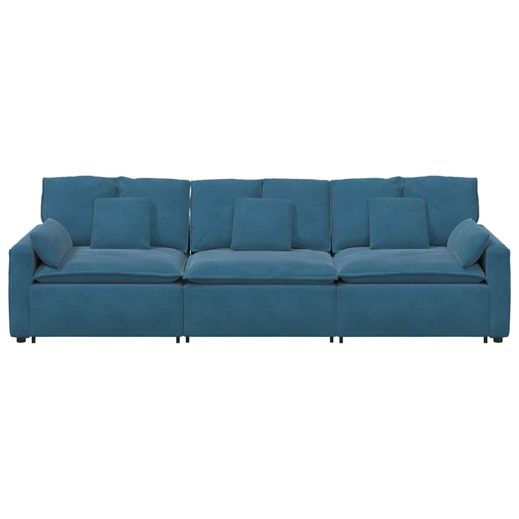 Modulaire bank met kussens blauw is nu te koop bij PeponiXL, paradijselijk wonen!