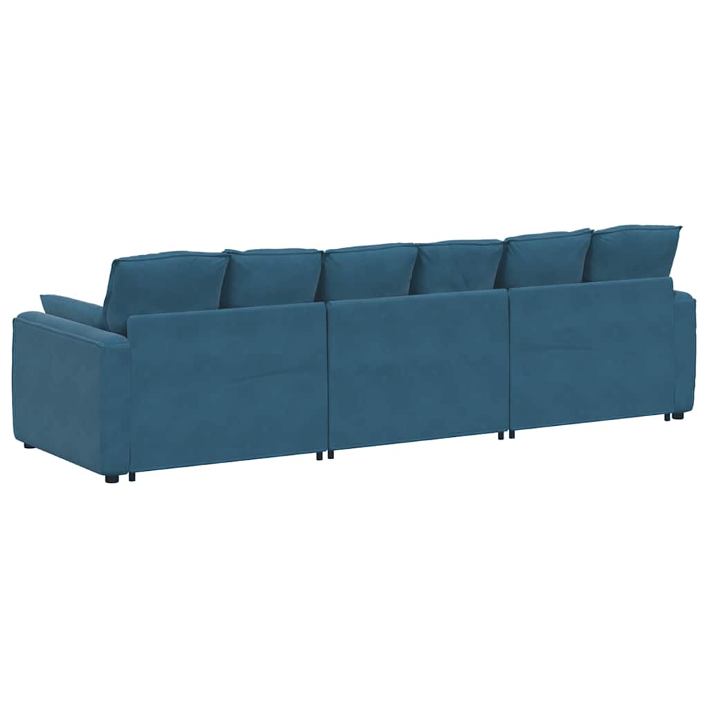 Modulaire bank met kussens blauw is nu te koop bij PeponiXL, paradijselijk wonen!