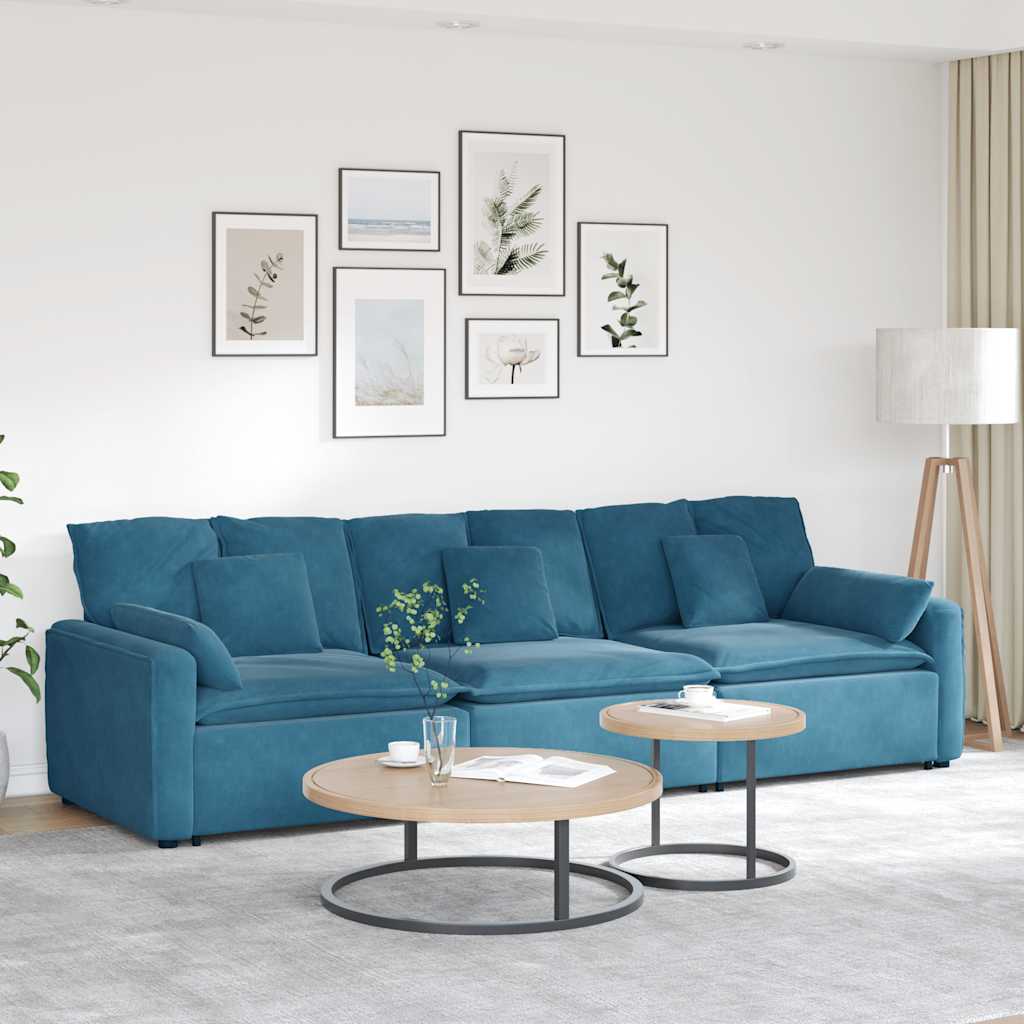 Modulaire bank met kussens blauw is nu te koop bij PeponiXL, paradijselijk wonen!