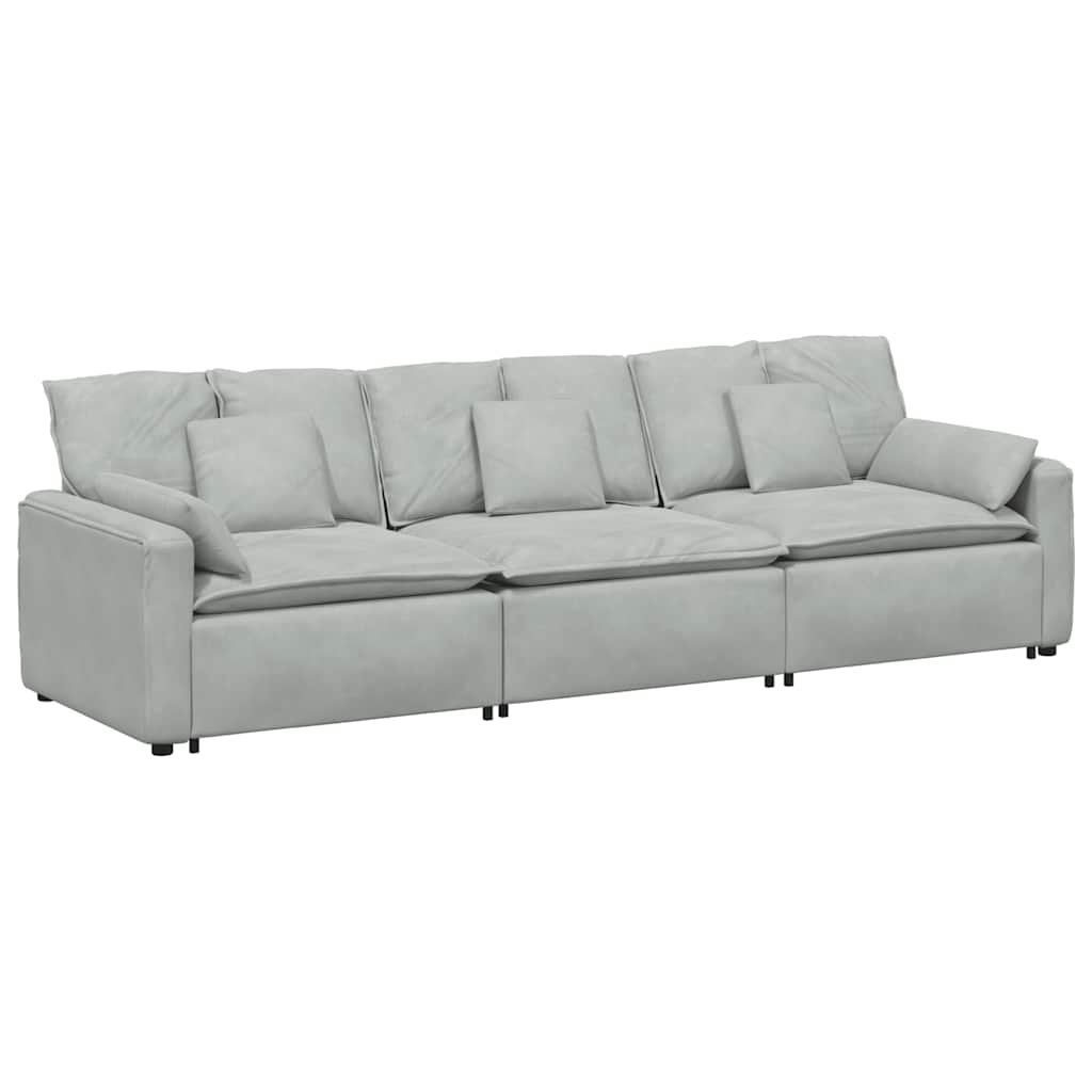 Modulaire bank met kussens lichtgrijs is nu te koop bij PeponiXL, paradijselijk wonen!