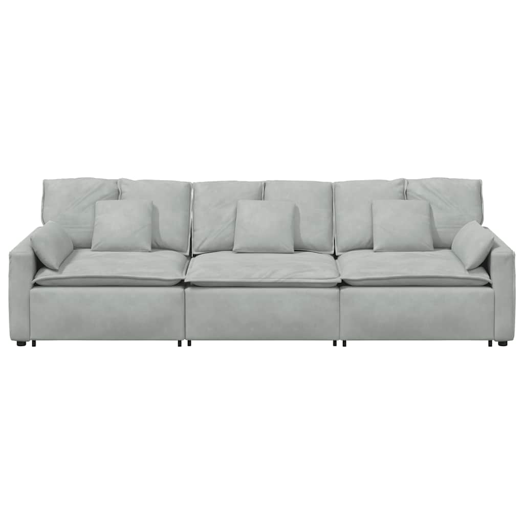 Modulaire bank met kussens lichtgrijs is nu te koop bij PeponiXL, paradijselijk wonen!