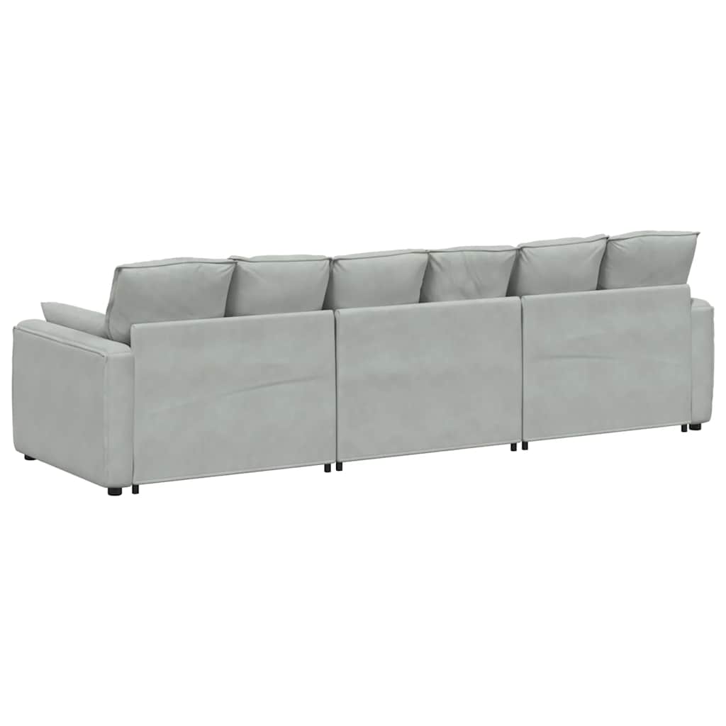 Modulaire bank met kussens lichtgrijs is nu te koop bij PeponiXL, paradijselijk wonen!