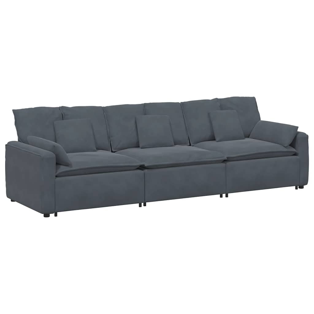 Modulaire bank met kussens donkergrijs is nu te koop bij PeponiXL, paradijselijk wonen!