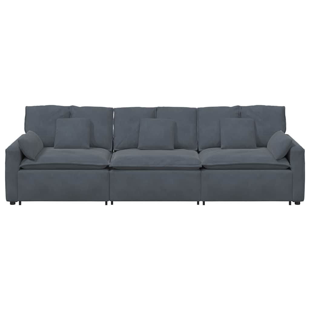 Modulaire bank met kussens donkergrijs is nu te koop bij PeponiXL, paradijselijk wonen!