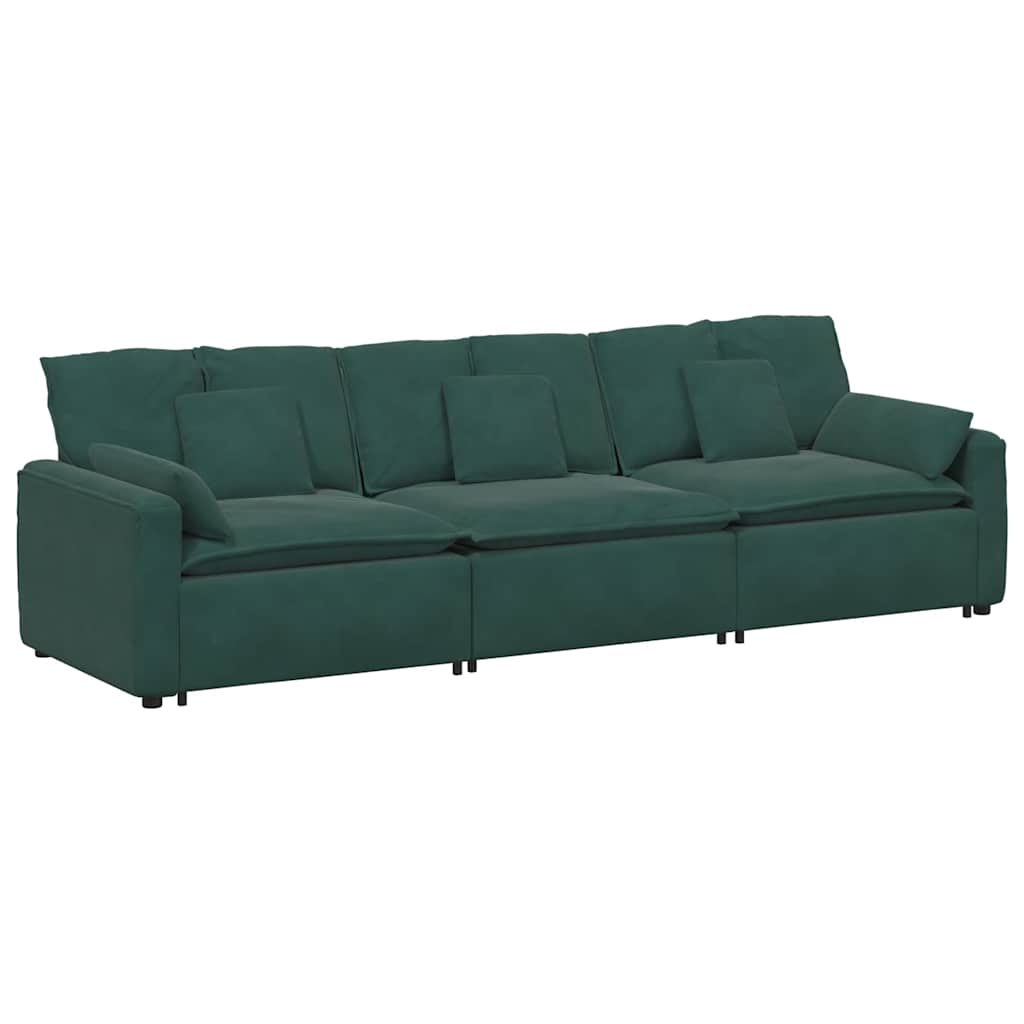 Modulaire bank met kussens donkergroen is nu te koop bij PeponiXL, paradijselijk wonen!