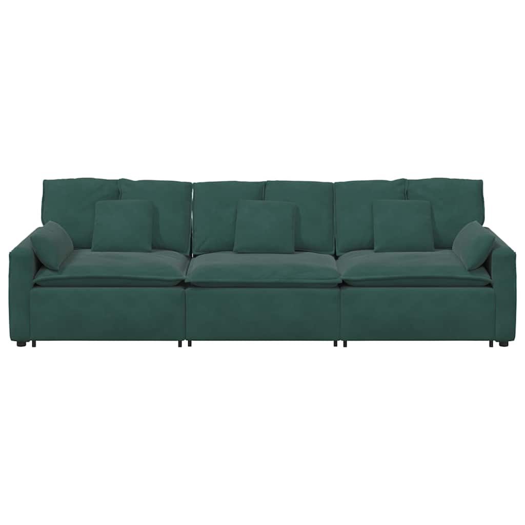Modulaire bank met kussens donkergroen is nu te koop bij PeponiXL, paradijselijk wonen!