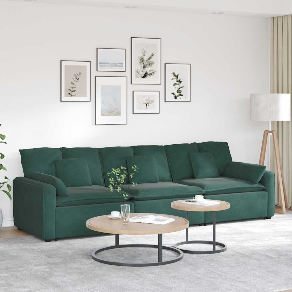 Modulaire bank met kussens donkergroen is nu te koop bij PeponiXL, paradijselijk wonen!