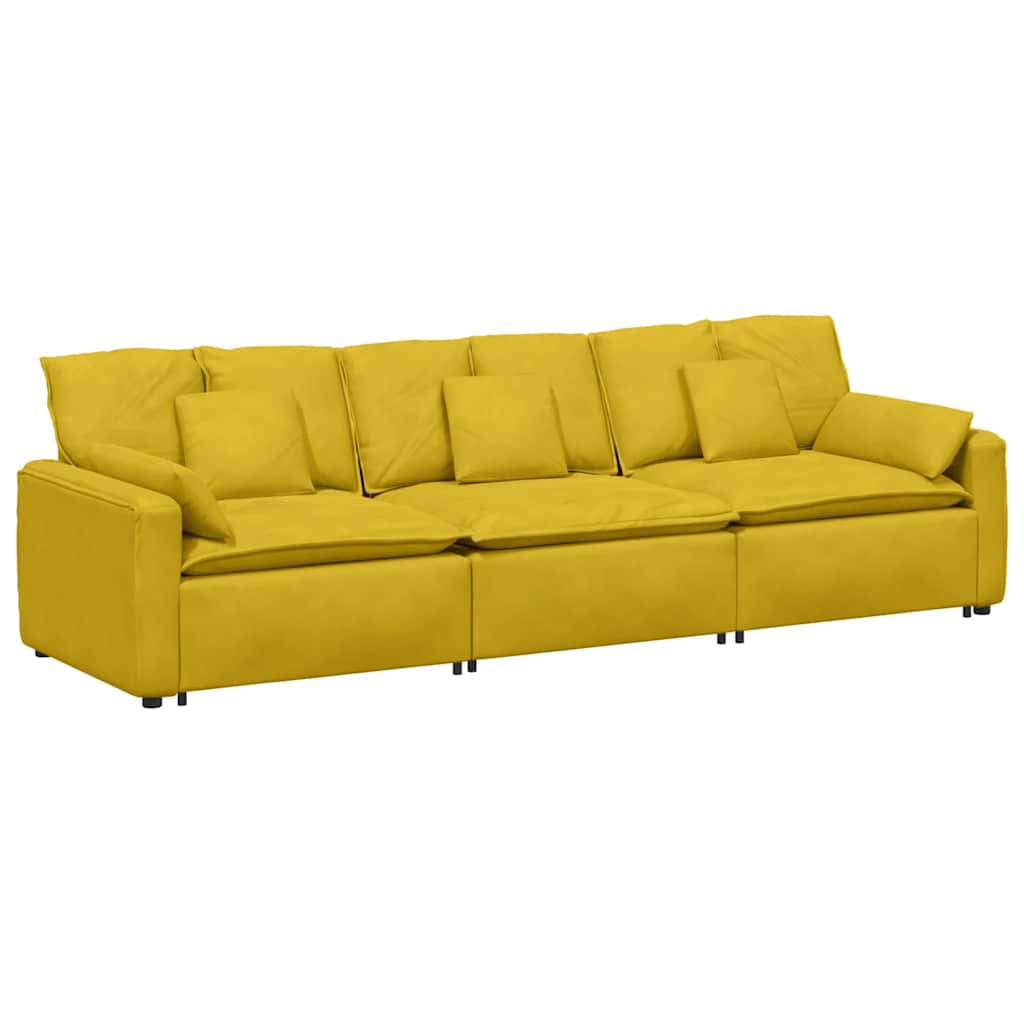 Modulaire bank met kussens geel is nu te koop bij PeponiXL, paradijselijk wonen!