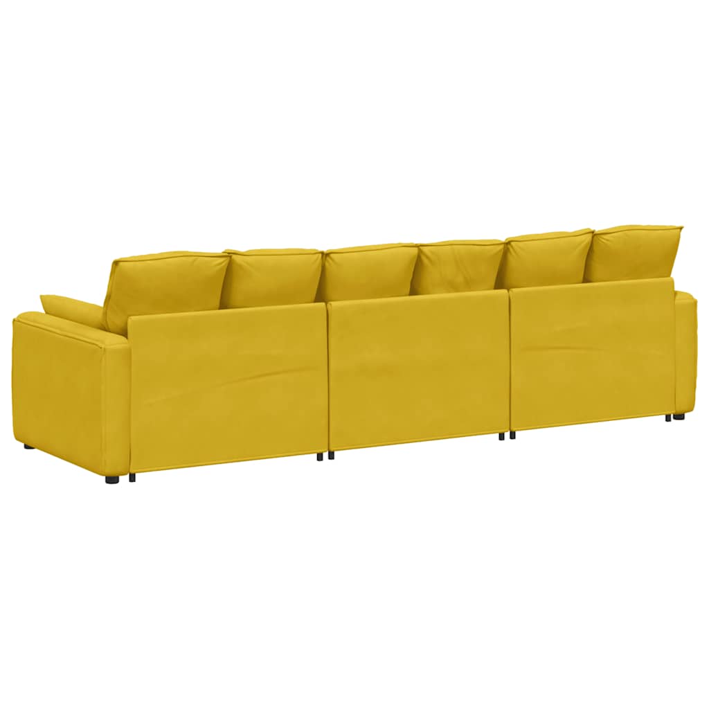 Modulaire bank met kussens geel is nu te koop bij PeponiXL, paradijselijk wonen!