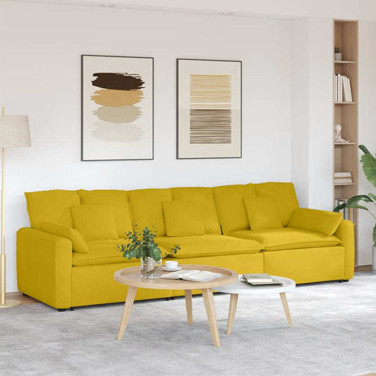 Modulaire bank met kussens geel is nu te koop bij PeponiXL, paradijselijk wonen!