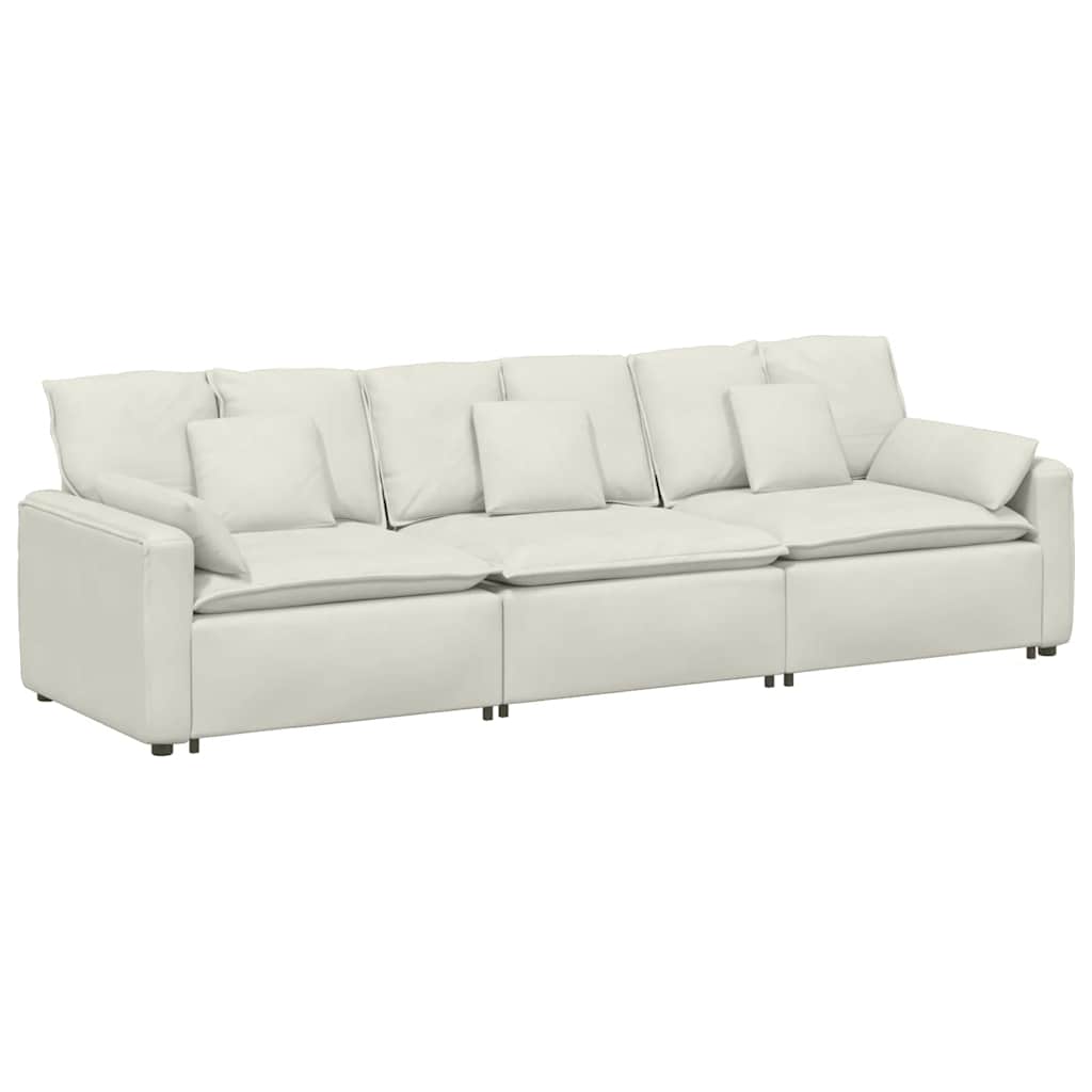 Modulaire bank met kussens crèmekleurig is nu te koop bij PeponiXL, paradijselijk wonen!