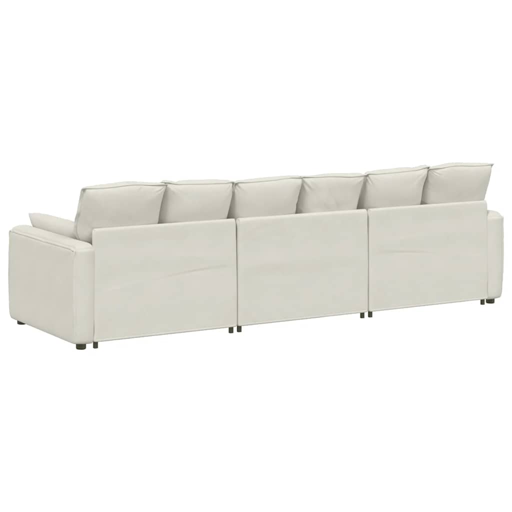 Modulaire bank met kussens crèmekleurig is nu te koop bij PeponiXL, paradijselijk wonen!