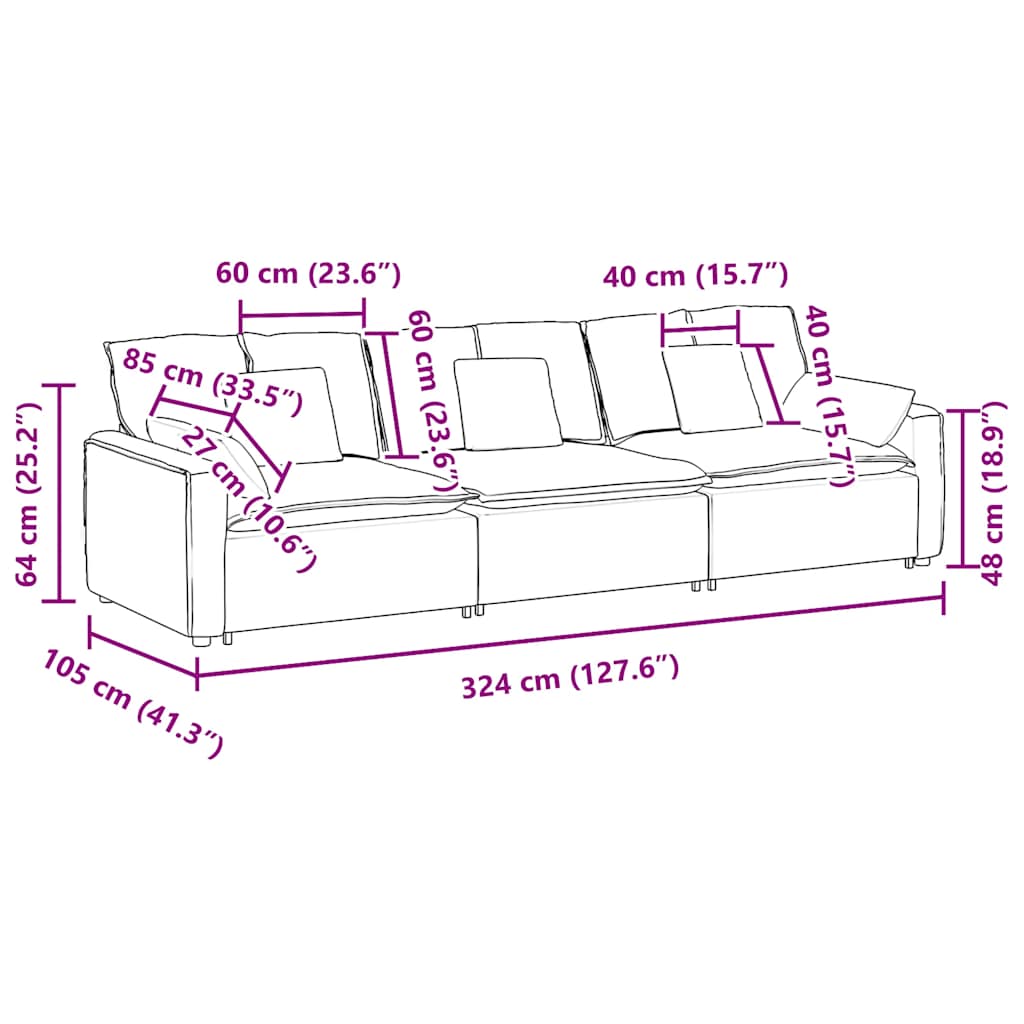 Modulaire bank met kussens donkergrijs is nu te koop bij PeponiXL, paradijselijk wonen!
