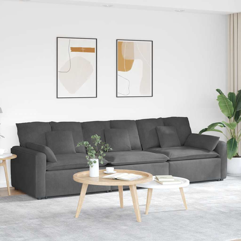 Modulaire bank met kussens donkergrijs is nu te koop bij PeponiXL, paradijselijk wonen!