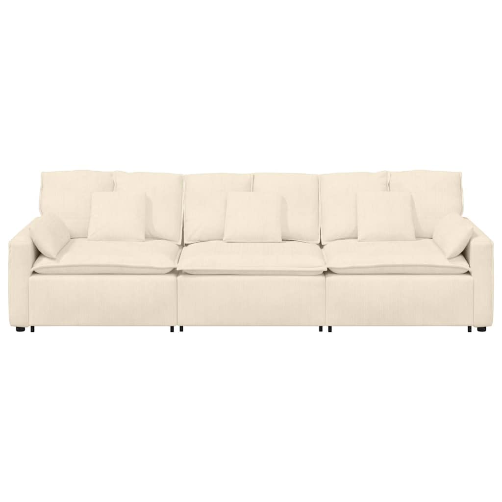 Modulaire bank met kussens crèmekleurig