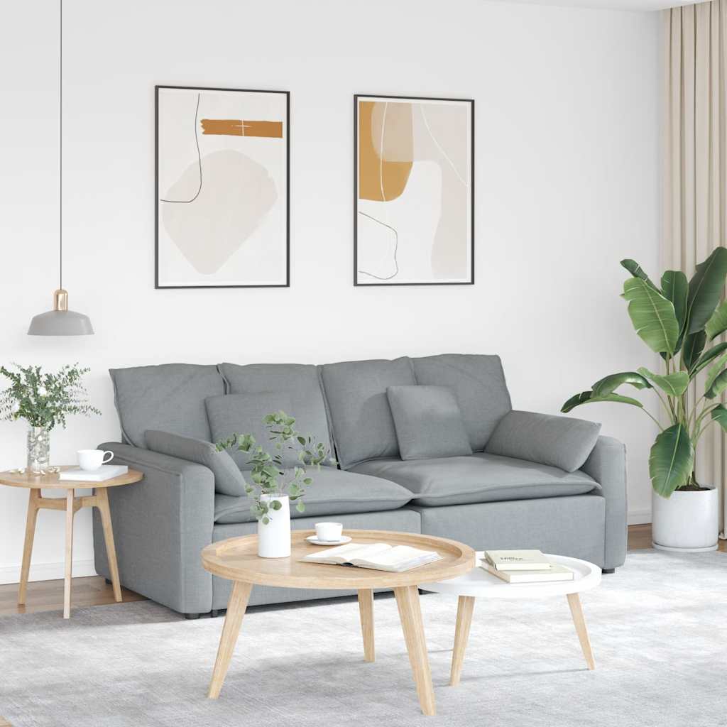 Modulaire bank met kussens lichtgrijs is nu te koop bij PeponiXL, paradijselijk wonen!