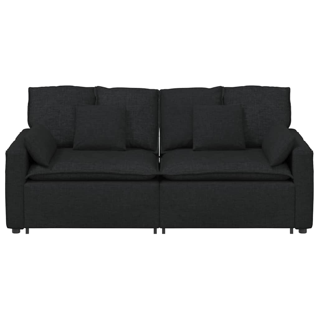 Modulaire bank met kussens zwart is nu te koop bij PeponiXL, paradijselijk wonen!