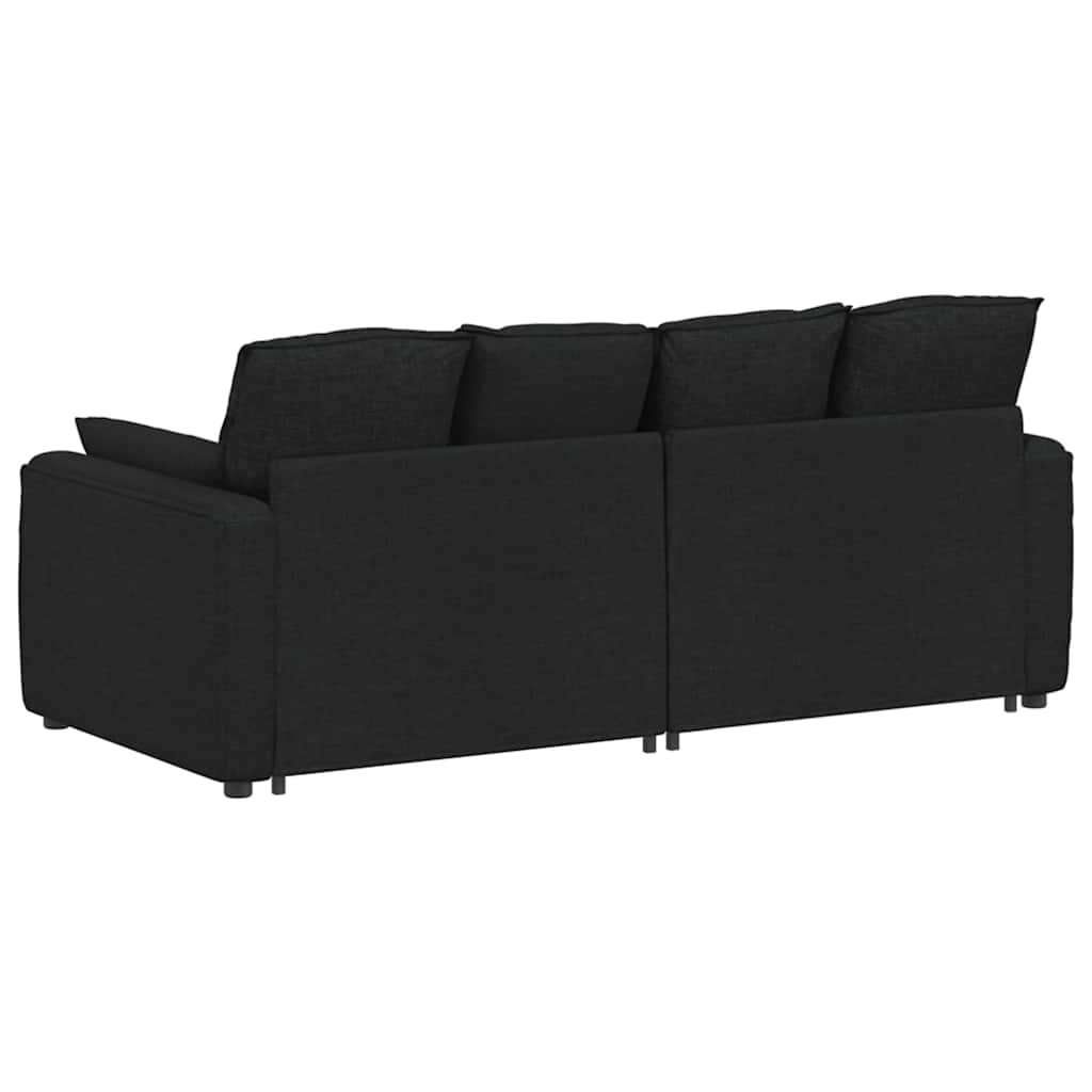 Modulaire bank met kussens zwart is nu te koop bij PeponiXL, paradijselijk wonen!